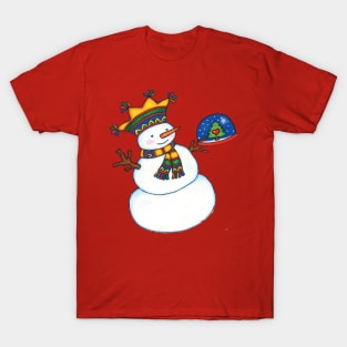 Snowman and Snow Globe T-Shirt